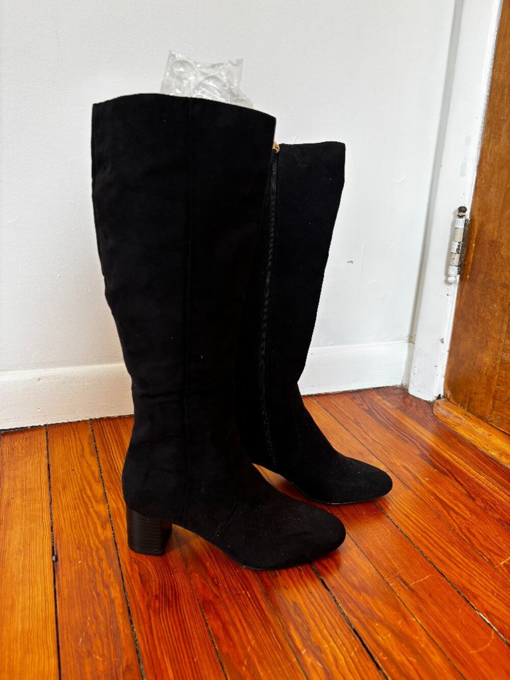 NWOT! J.Crew Factory Knee-High Suede Boots in Black - 6.5